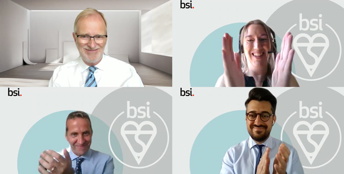 P4 and BSI. Alan Daniels from P4 (top left), Emma Quigley from BSI (top right), David Mudd from BSI (bottom left) and Tolga Sakar from BSI (bottom right)